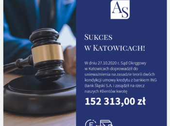 Wygrana z bankiem ING Bank Śląski S. A. - unieważnienie umowy w CHF